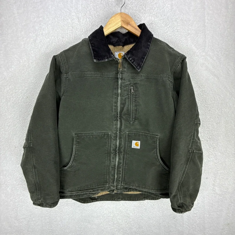 Carhartt Sandstone Ridge Coat Sherpa Lined Womens Medium WC061 MOS Moss Green - Picture 1 of 14